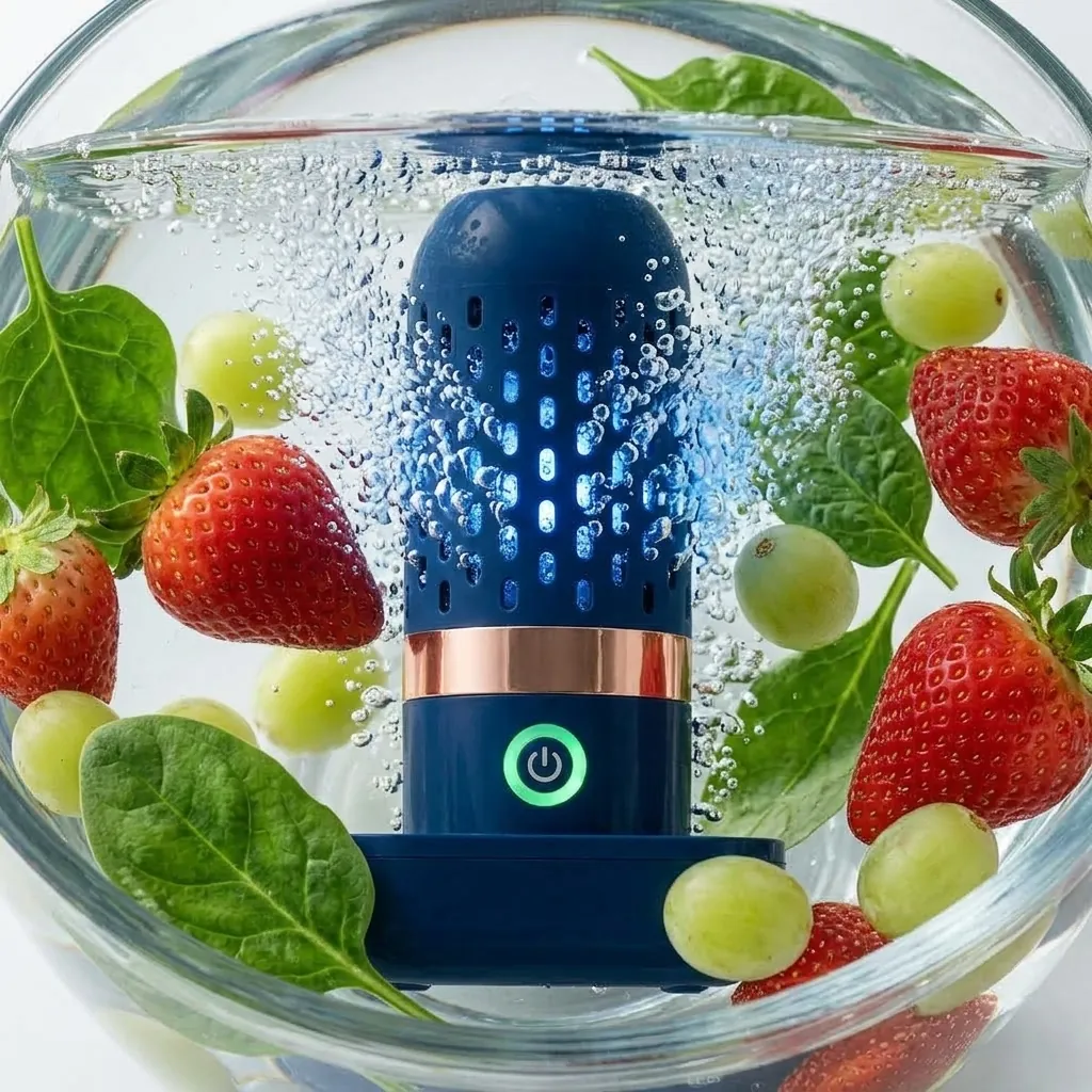 PodBloom capsule actively operating underwater with microbubbles lifting residue